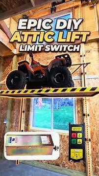 Heavy Duty Attic Lift & Limit Switch System #DIY #woodworking #tools #construction #shopbuild