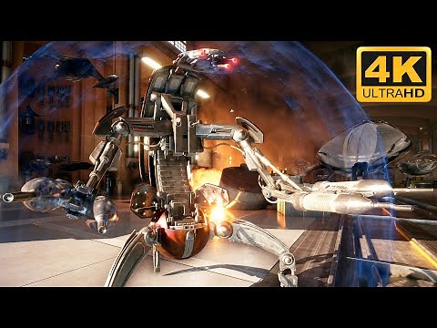 DROIDEKA GAMEPLAY - Battle of Naboo - Star Wars: Battlefront 2 (4K, HDR)