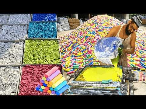 Most Amazing Process Of Making Non-Toxic Colorful Chalks With 50 Years of Skill | How It's Made