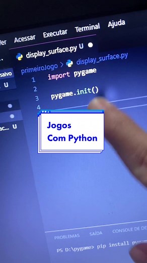 Criando jogos com Python #programando #programacao #programadora #game #pygame #iniciante #techtok #tutorial