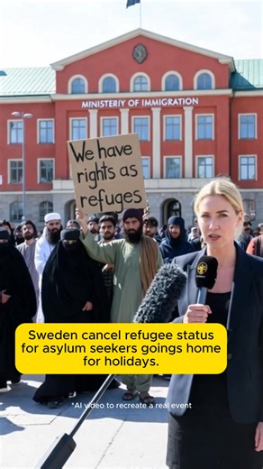 Sweden revoked refugees status for asylum seeker going back for holiday. *AI video to recreate a news. #SwedenNews #AsylumSeekers #Refugees | Eva Vanderbroek