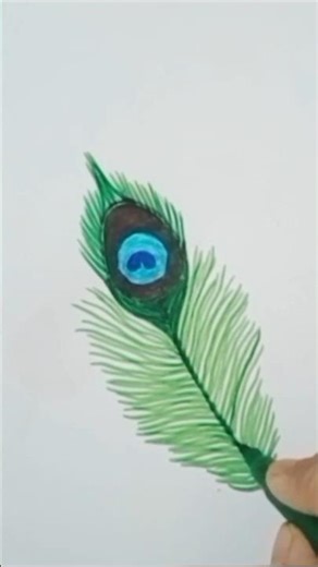 Easy peacock feather drawing tutorial || step by step || #art #drawing #shorts