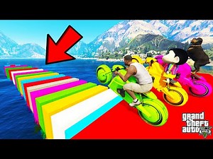 FRANKLIN TRIED THE MASSIVE BLOCK JUMP PARKOUR RAMP CHALLENGE BY BIKES CARS GTA 5 | SHINCHAN and CHOP