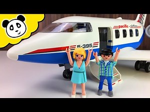 Playmobil en español - Avión y pasajeros. Armado y demostración.