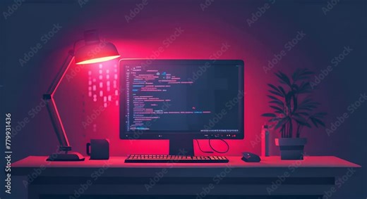 Secure coding practices, minimalist symbols and clean code, Stock Video