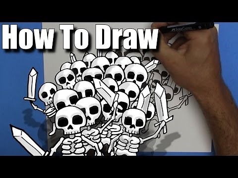 How To Draw a Skeleton Army - Step By Step