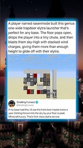 A player named rasenmode built this genius one-wide trapdoor elytra launcher that's perfect for any