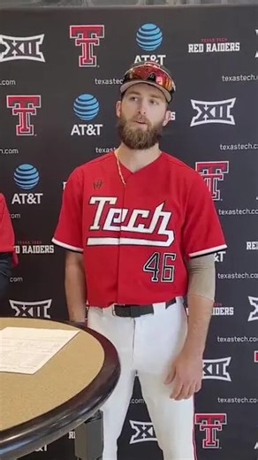 Texas Tech baseball pitcher Ryan Free after win against Penn State