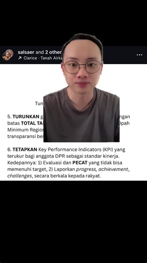 Apa itu KPI (Key Performance Indicator)? Biasanya ini istilah yang umum diketahui pegawai. Tapi untuk yang belum familiar, bisa nonton penjelasan di video. Harapannya kita jadi lebih tahu apa tuntutan poin nomor 6 kepada DPR kita untuk berbenah. Ini aku ambil dari akun @salsaer yang keren banget memperjuangkan suara rakyat. #dpr #demo #kpi