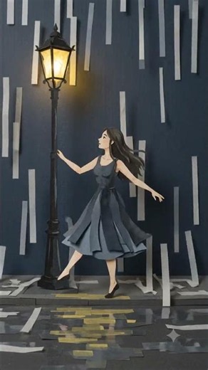 When Paper Comes Alive 🌙 | Rain Dance Stop Motion Animation #shorts #art #papercraft
