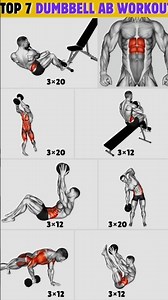 Top 7 Dumbbell Abs Workout For Stronger Core| #workout #absworkout#viralvideo
