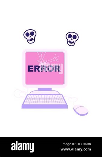 spinning skulls animation of a broken computer graphic vector illustration icon Stock Video Footage - Alamy