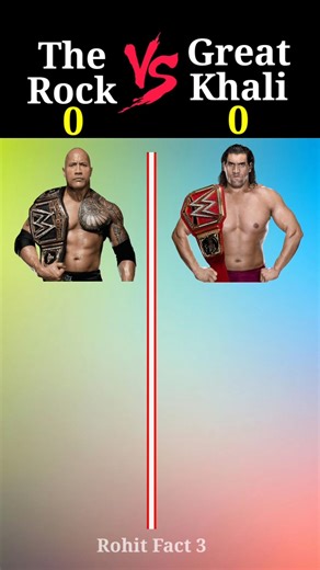 The Rock Vs Great Khali❓#shorts