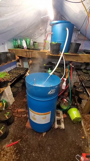 Compost Water Heater Setup for Greenhouses
