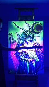 "LILITH" TW: Flash light appears in the video! A glowing portrait that shifts like a story-chapter by chapter. Same painting. 3 moods. Which one choose you? #lilith #vivienszaniszlo | Vivien Szaniszlo Art