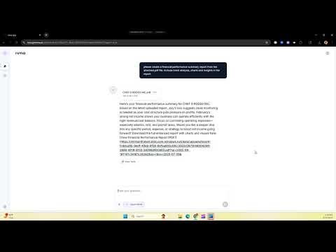 Create beautiful financial performance reports with Rima AI