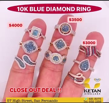 CLOSE OUT DEAL !! 10K BLUE DIAMOND RINGS | Ketan Jewellers