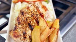 Cooking with Chef Bryan - Pan-Fried Pork Chops and Apples with Mashed Potatoes and Green B