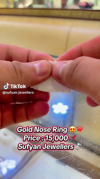 Elegant Gold Nose Ring by Sufyan Jewellers