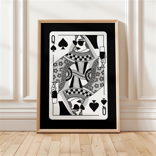 Queen of Spades Poster | Playing Card Wall Art | Vintage Gothic Card Print | Dark Luxe Casino Decor - Etsy