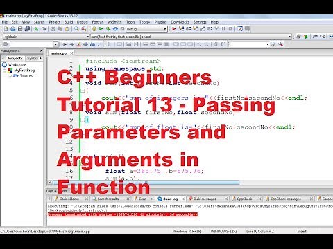 C++ Tutorial for Beginners 13 - Passing Parameters and Arguments in Function