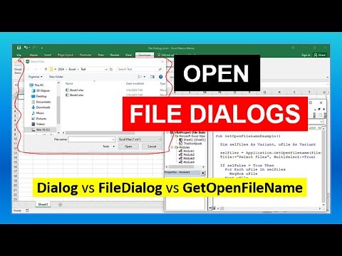 Open File Dialogs with Excel VBA Macro