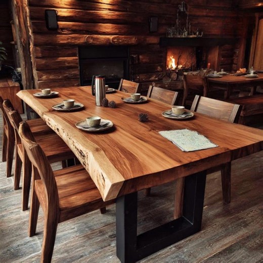 Handmade Rustic Table, Walnut Dining Table, Wooden Kitchen Table, Farmhouse Table, Solid Wood Table, Natural Furniture Table - Etsy