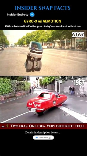 Gyro-X vs Aemotion 😱 1967 Gyro Car vs 79cm Modern Tilting EV | Future Then & Now #tech #engineering
