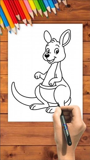 How to Draw a Cute Kangaroo | Easy Drawing Tutorial for Kids