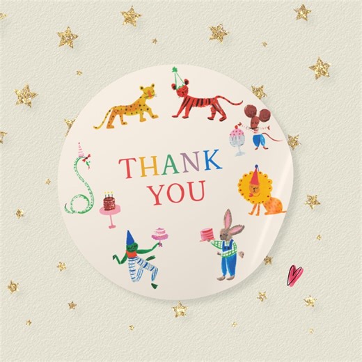 Calling All Party Animals Sticker, Fun Birthday Decor, Animal Theme Party Favors, Thank You Tags for Kids - Etsy