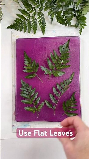 Make a Detailed Gel Print using Leaves 🍃 #shorts