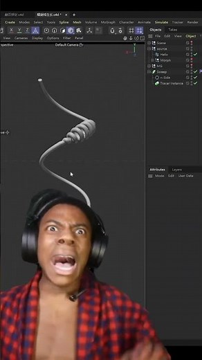 C4D Helix morph looping animation | C4D程序化螺旋线段运动
