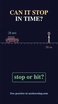 Braking at 28 m/s: Does the Car Stop in Time? #Shorts