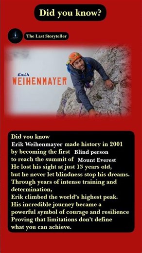 The Blind Man Who Conquered Mount Everest 😳
