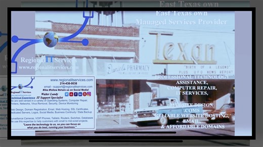 🎥 Introducing Regional IT Services: East Texas IT Support You Can Rely On! 🎥 Is your business in need of top-notch IT support and services? Look no further than Regional IT Services! We're committed to providing comprehensive solutions that help your business thrive in the digital age. 🌐 Our Key Services: Domain Registration: Secure your unique domain and establish your online presence. Custom Website Design: Build a professional, stunning website tailored to your business. Managed IT Service