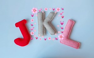 钩针｜立体英文字母/大写k 视频教程，钩针基础针法