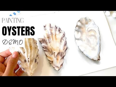 How to paint a realistic oyster shell in watercolors