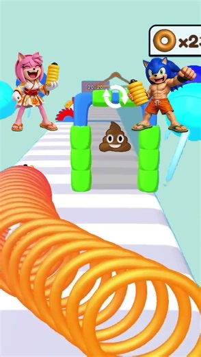 OMG! AMY ROSE & SONIC IS A SLITHER SPRING TRAPPED BY AMY ROSE LAUGH SONIC!😲 #shorts #games #gaming