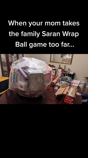 Christmas Saran Wrap Ball Game Fun