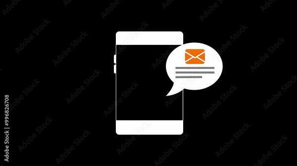 Modern mobile phone design featuring an SMS bubble, emphasizing text conversation clarity .