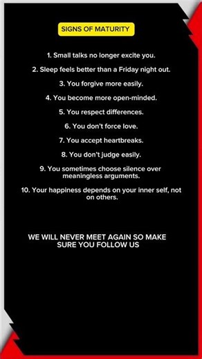 Signs of Maturity You Can’t Fake