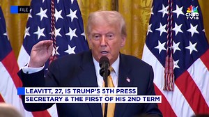 'It's that face... those lips.. the way they move' United States President Donald Trump stirred a controversy by 'praising' White House Press Secretary, Karoline Leavitt in an interview with Newsmax. #Trump #DonaldTrump #US #USA #WhiteHouse #KarolineLeavitt #Leavitt #PressSecretary #CNBCTV18Digital | CNBC-TV18