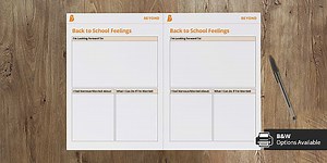 Back to School Feelings and Emotions Sheet