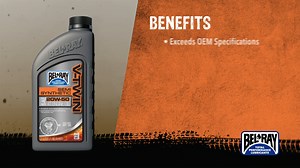 Get exceptional component protection and increased horsepower with Bel-Ray's V-Twin Semi-Synthetic Engine Oil. This multi-grade motorcycle oil is formulated specifically to meet the demands of large displacement V-Twin engines. Get yours today and #RidewithBelRay. #belray #engineoil #vtwinengineoil | Bel-Ray Company, LLC