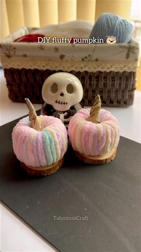 DIY fluffy pumpkin 🎃 | DIY cozy fall Halloween decor 🍂👻 #diy #reels #craft #fyp #halloween