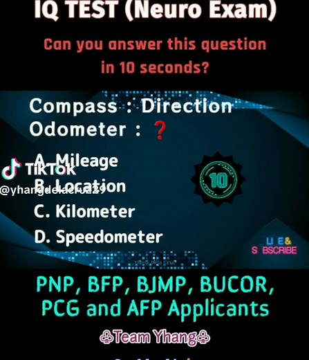 Team Yhang (@yhangdelacruz29) - IQ TEST - Neuro Psychiatric and Psychological Examination for PNP, BFP, BJMP, BUCOR, AFP, PCG Applicants
