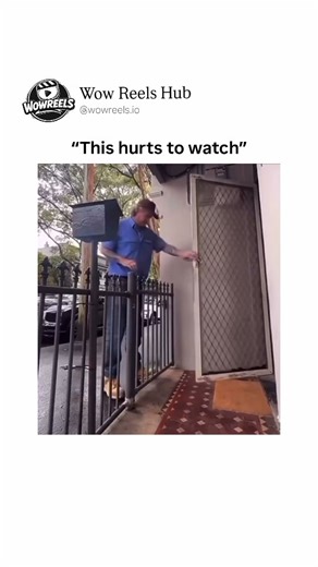 Wow Reels Hub™ | This 32-second clip is a hilarious, looped fail of a middle-aged man in a blue work shirt, cap, jeans, and boots, desperately trying to... | Instagram