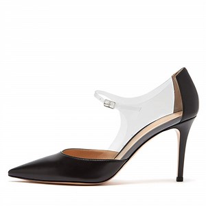 [Hot Item] Plus Size Female Pointed Toe Clear Sexy Party Black Heel Stiletto Womens Pumps Ladies Hiqh Heels Women Mary Jane Shoes Woman