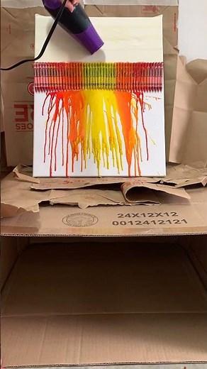 Melting Crayons on Canvas to Create Beautiful Lion King Artwork