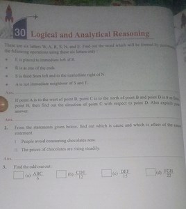 30 Logical and Analytical ReasoningThere are six letters W, A,... | Filo